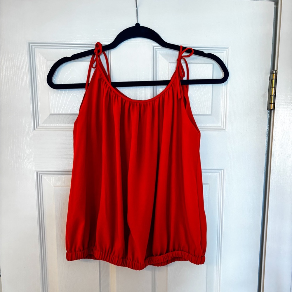 Theory Orange Tank with Bow Tie Straps